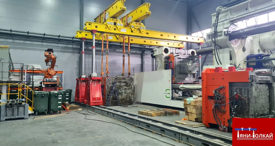 Демонтаж Матрицы весом 67 тонн | Замена пресс-форм на производственной площадке «Полимердор» Рязань